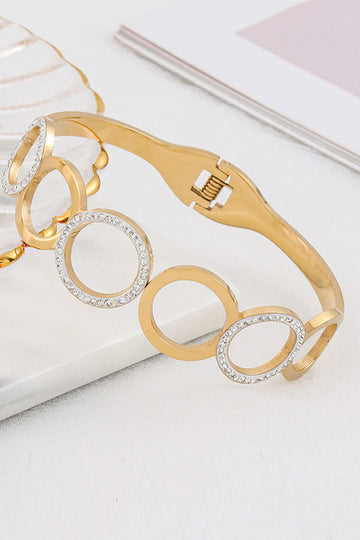 Pulsera redonda de acero de titanio antiguo